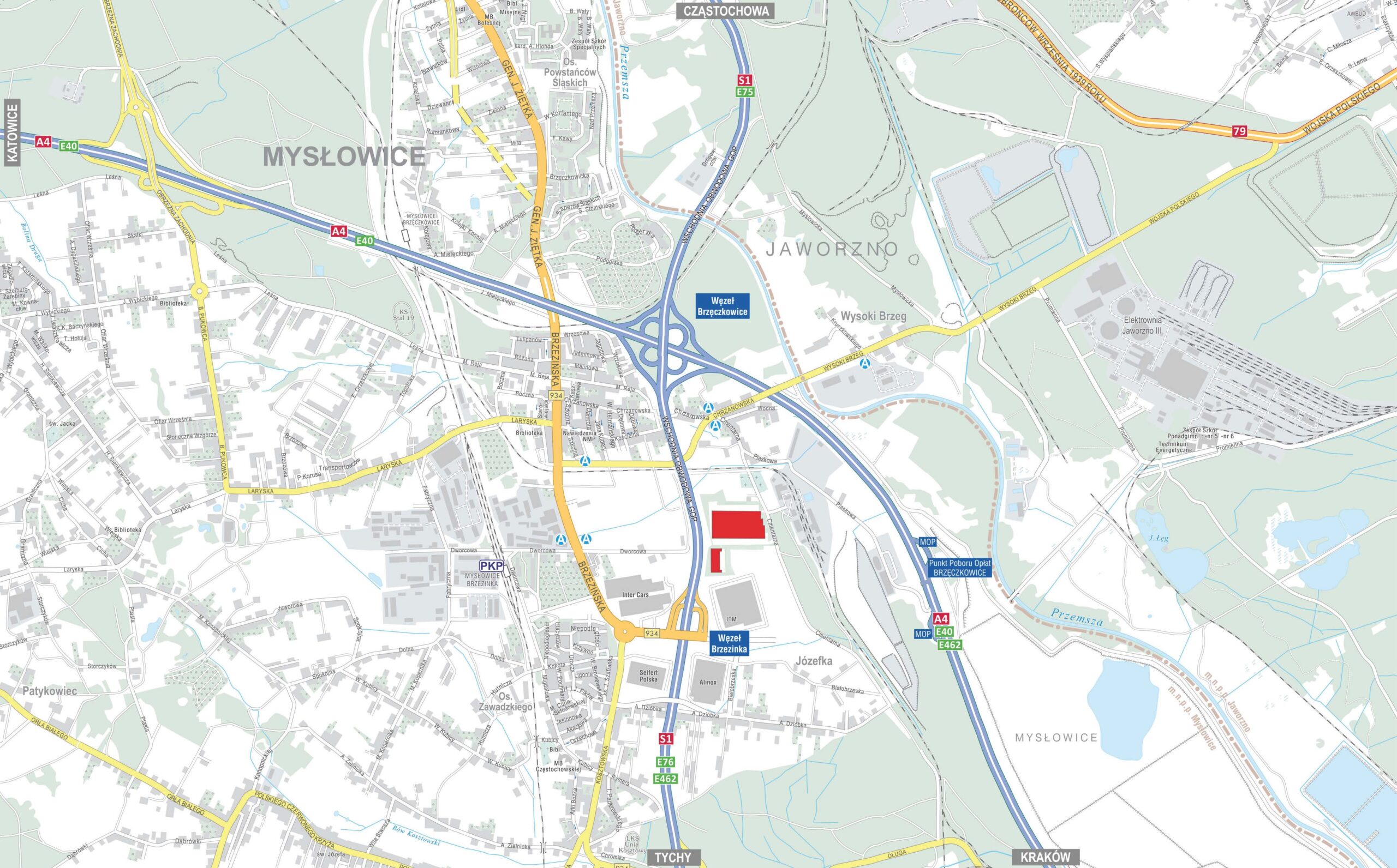 Mapa inwestycji, źródło: centrum logistyczne 7R