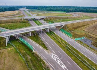 fot. GDDKiA. Węzeł Oświęcim, widok w kierunku Bielska-Białej