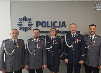 Mysłowiccy policjanci wyróżnieni podczas uroczystości 106. rocznicy powołania Policji Państwowej w Katowicach