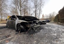 Dwa samochody spłonęły doszczętnie przy ul. Stadionowej