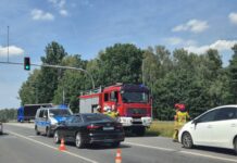 Kolizja dwóch osobówek na Obrzeżnej Zachodniej