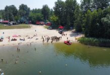 Strażacy ćwiczyli ratownictwo wodne na kąpielisku Hubertus